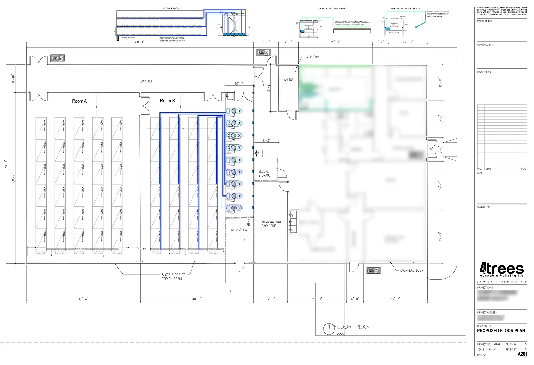 15000 sq ft Licensed Producer cultivation facility designed by 4trees Cannabis Building Ltd