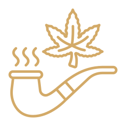 Cannabis leaf and pipe icon