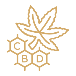 cannabis leaf with CBD icon