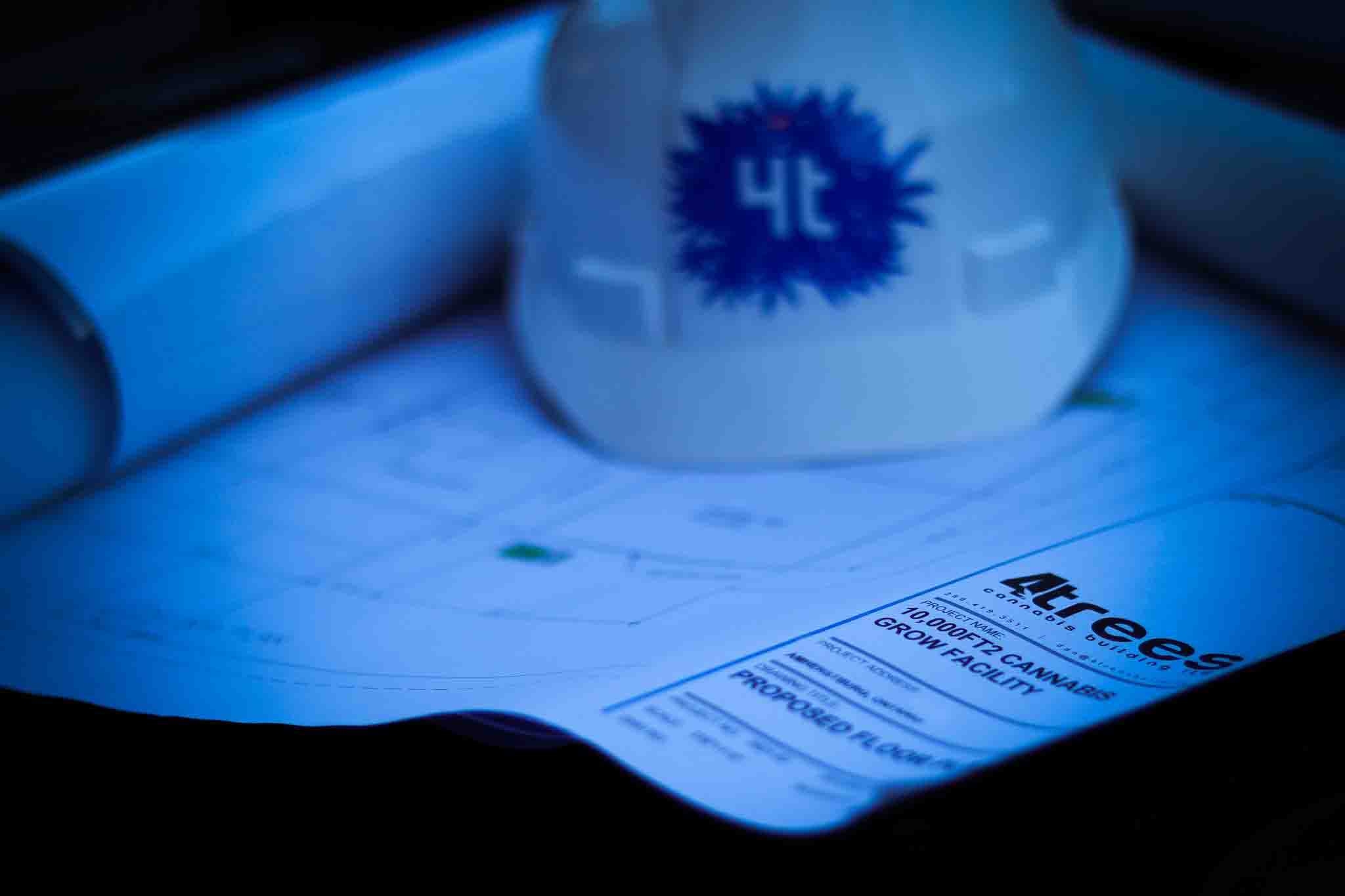 Micro cultivation floor plan with 4trees hard hat