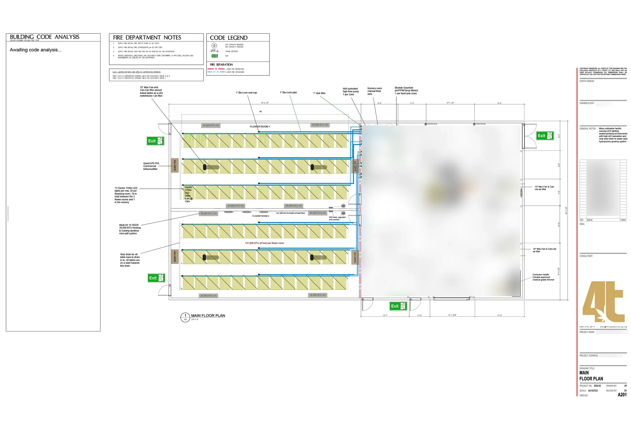 6000 sq ft micro cultivation facility designed by 4trees Cannabis Building Ltd