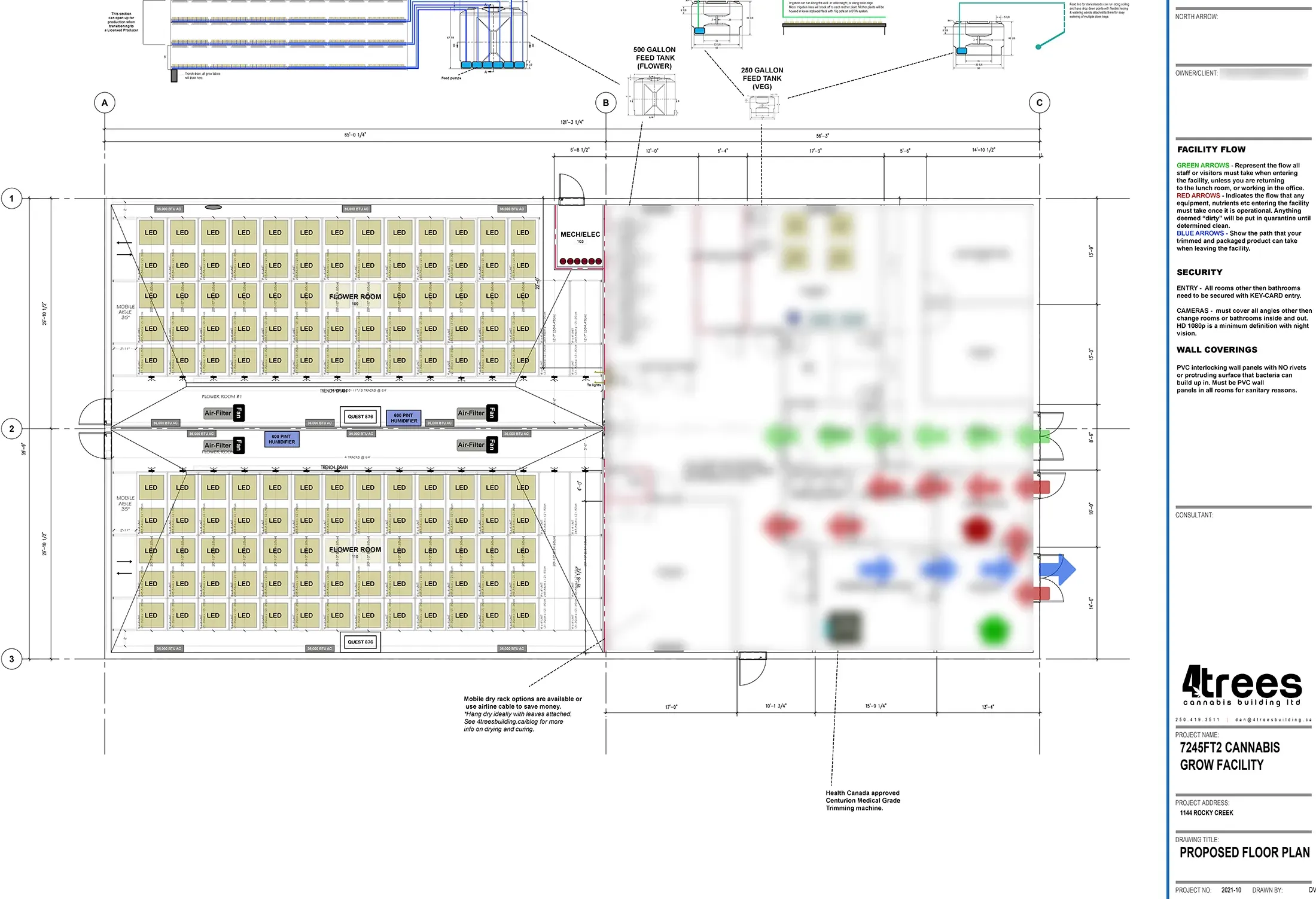 7000 sq ft micro cultivation facility designed by 4trees Cannabis Building Ltd